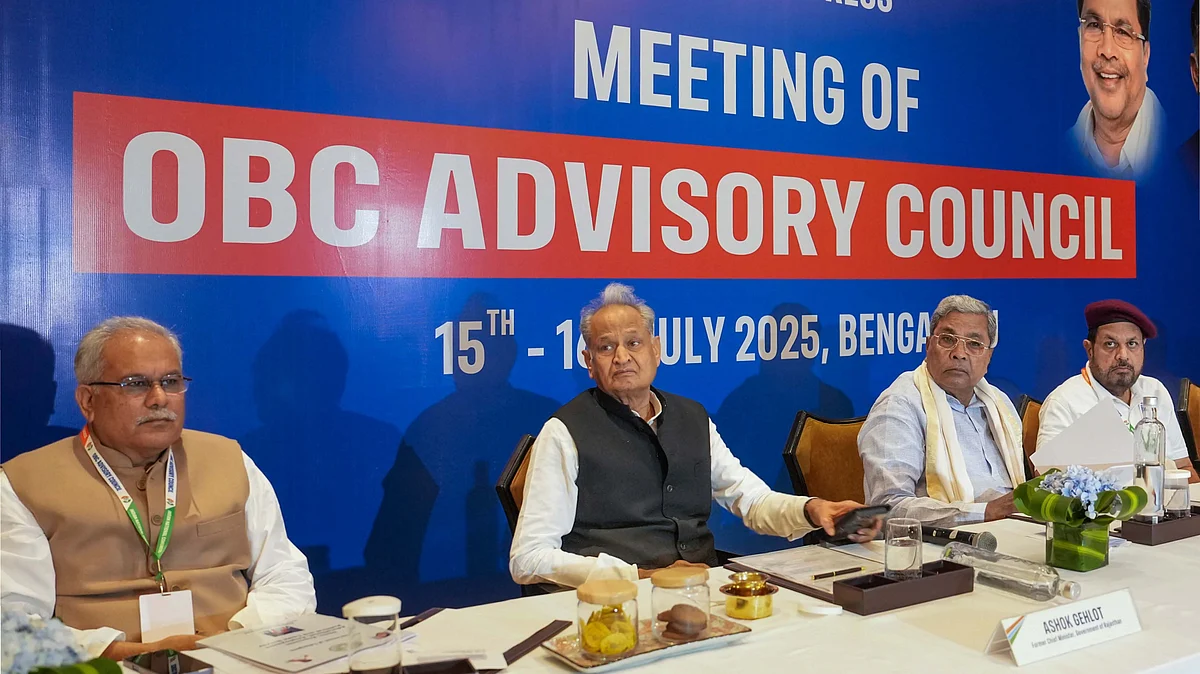 Congress leaders at the AICC OBC Advisory Council meeting in Bengaluru. (photo: PTI)