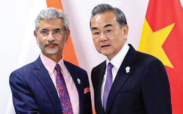 Indian foreign minister S. Jaishankar with his Chinese counterpart Wang Yi