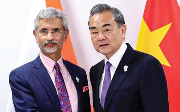 Indian foreign minister S. Jaishankar with his Chinese counterpart Wang Yi