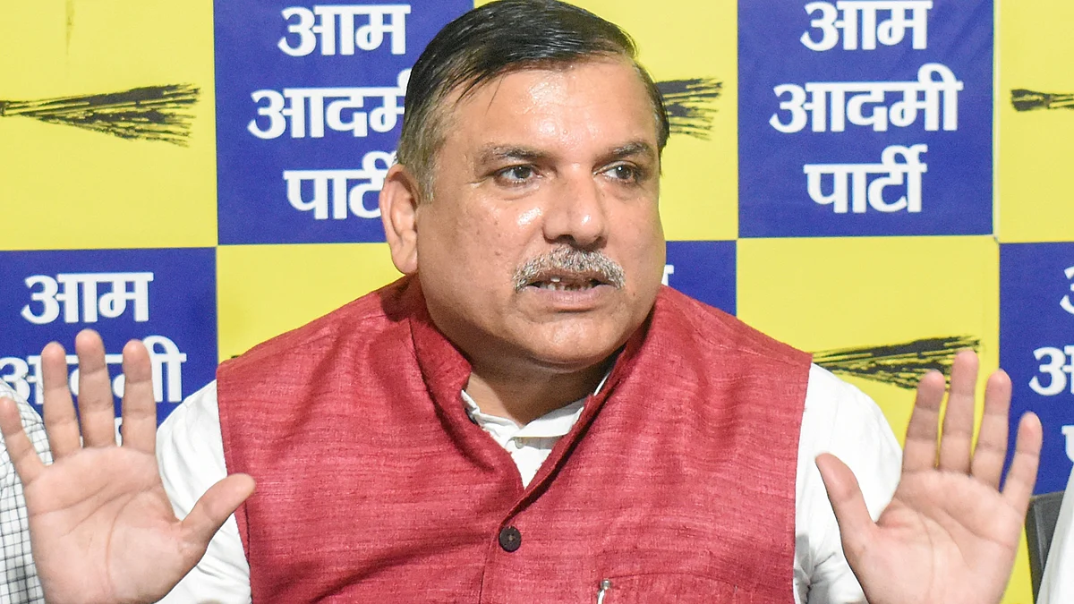 Sanjay Singh addresses a press conference in Lucknow (photo: IANS)