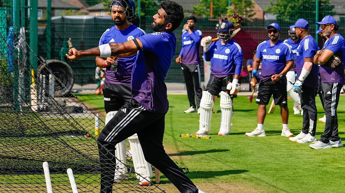 Bumrah at the India nets (photo: PTI)