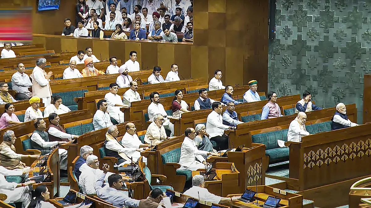 Lok Sabha proceedings during the first day of Monsoon session in New Delhi on 21 July (photo: PTI)
