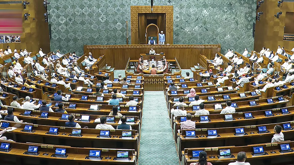 Leaders attend proceedings in Lok Sabha 21 July (photo: PTI)