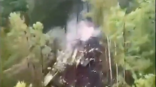 A video screengrab of the crash site