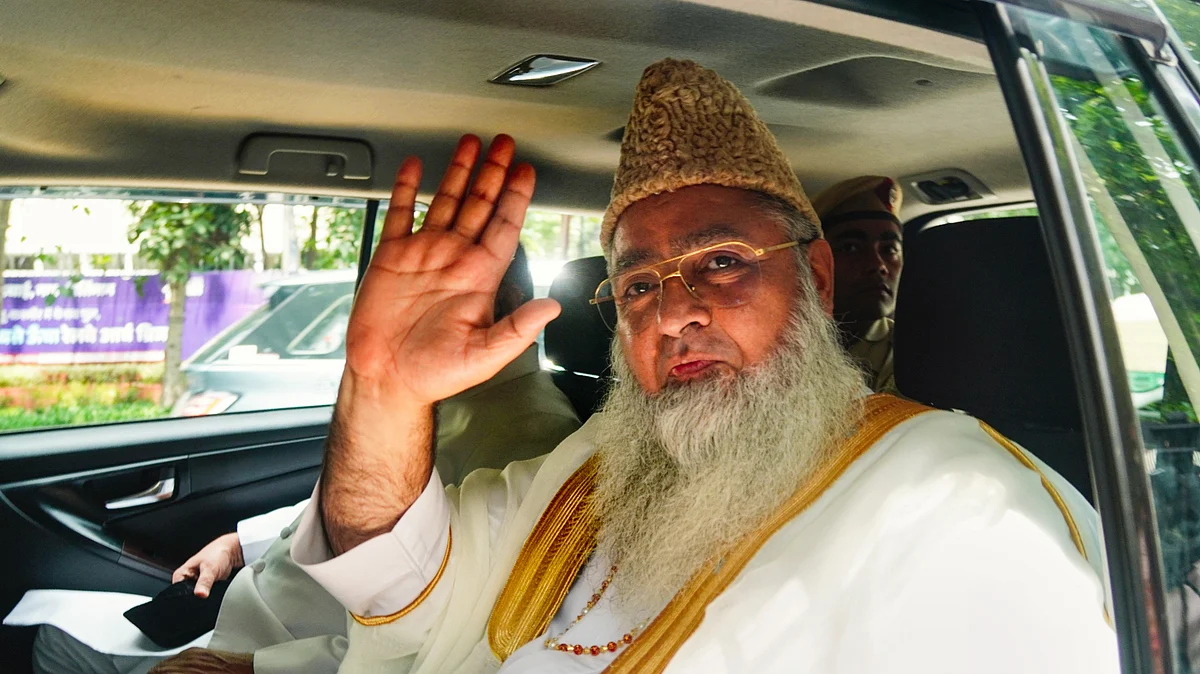All India Imam Organisation chief Umer Ahmed Iliyasi after the meeting (photo: PTI)