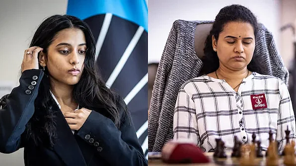 Focused: Finalists Koneru Humpy (right) and Divya Deshmukh