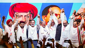 Congress leaders on the dais (photo: PTI)