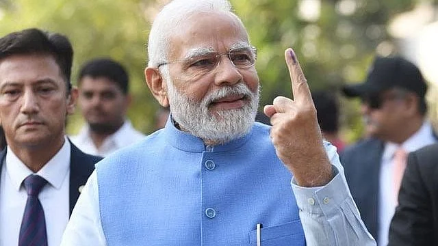 Jo jeetey wohi Sikandar (representative image of Narendra Modi after casting his vote)