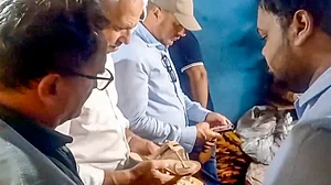 A team of experts from Italian luxury fashion brand Prada during a visit to Kolhapur (photo: PTI)