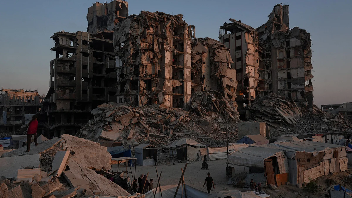 A destroyed buildings in Gaza City on 25 July (photo: AP/PTI)