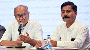Congress leader Digvijaya Singh addresses a press conference in New Delhi (photo: PTI)