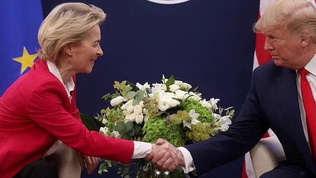Donald Trump and European Commission president Ursula von der Leyen (photo: IANS)