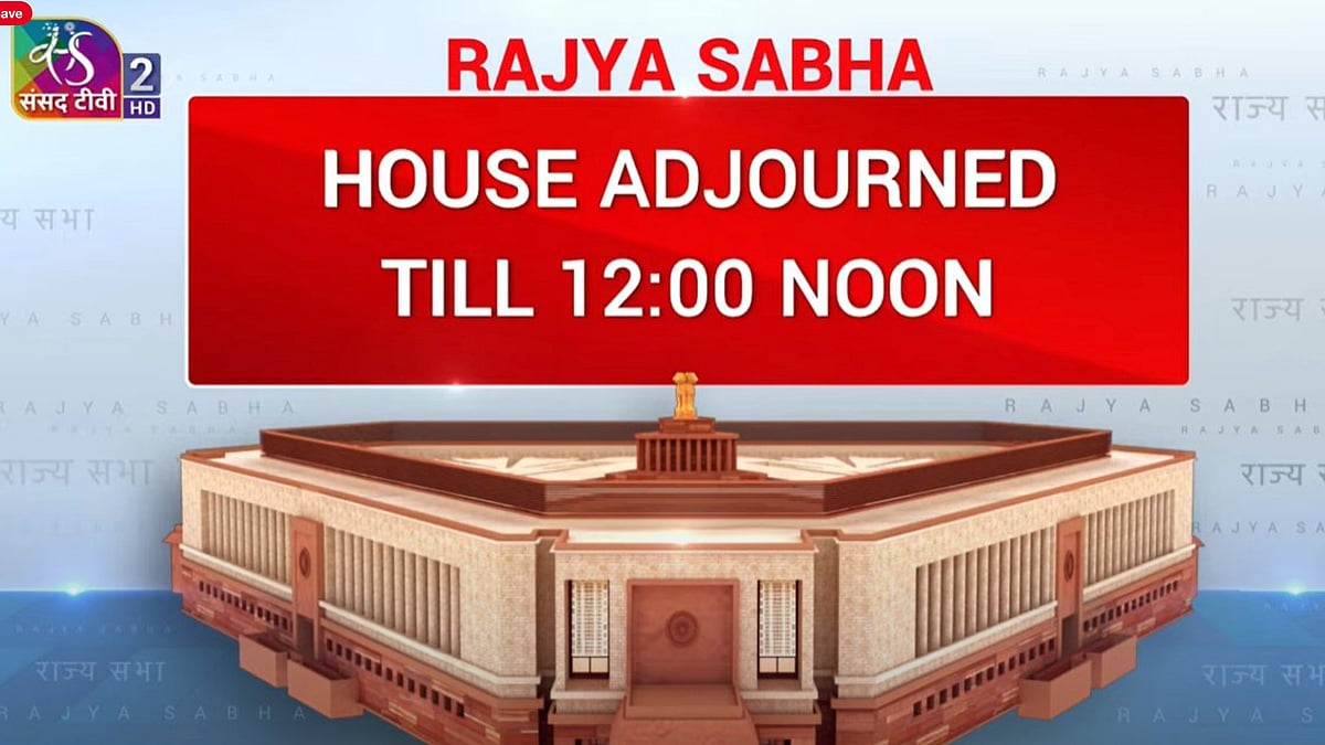 Sansad TV announces Rajya Sabha has been adjourned till noon