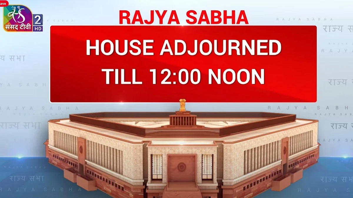 Sansad TV announces Rajya Sabha has been adjourned till noon