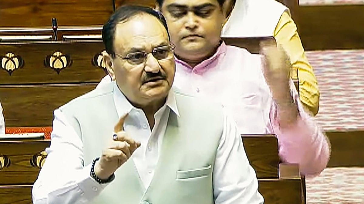 J.P. Nadda in the Rajya Sabha, 29 July (photo: Sansad TV via PTI)