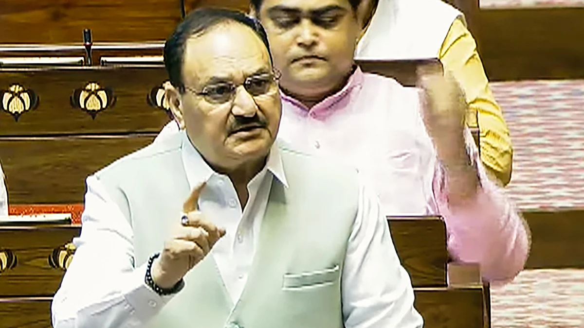 J.P. Nadda in the Rajya Sabha, 29 July (photo: Sansad TV via PTI)