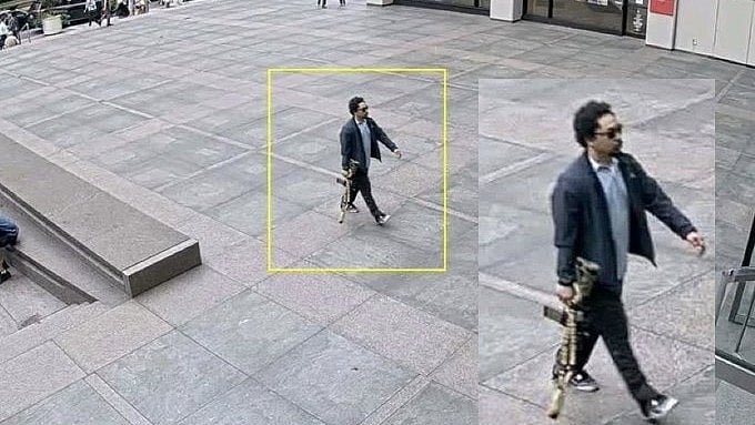 The armed shooter with an AR-15 in Midtown Manhattan (photo: @YASSINEZ631166/X)