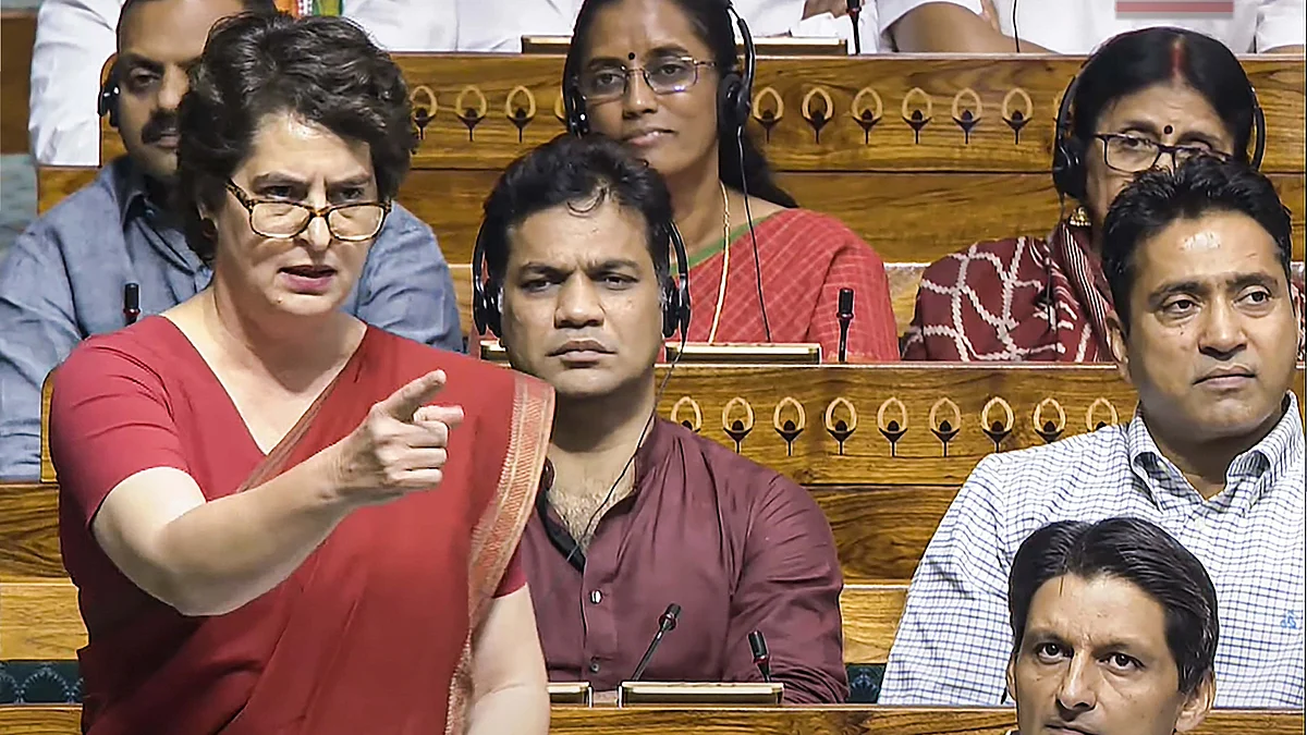 Priyanka Gandhi Vadra in the Lok Sabha on 29 July (photo: PTI)