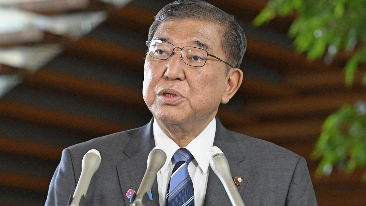 PM Shigeru Ishiba speaks to media in Tokyo on 30 July (photo: AP/PTI)