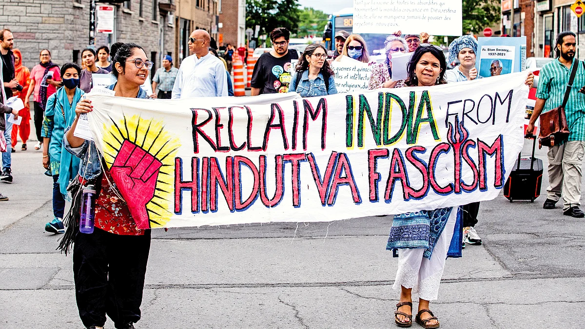 A joint protest by the South Asian Diaspora Action Collective and South Asia Forum in Montreal, Canada