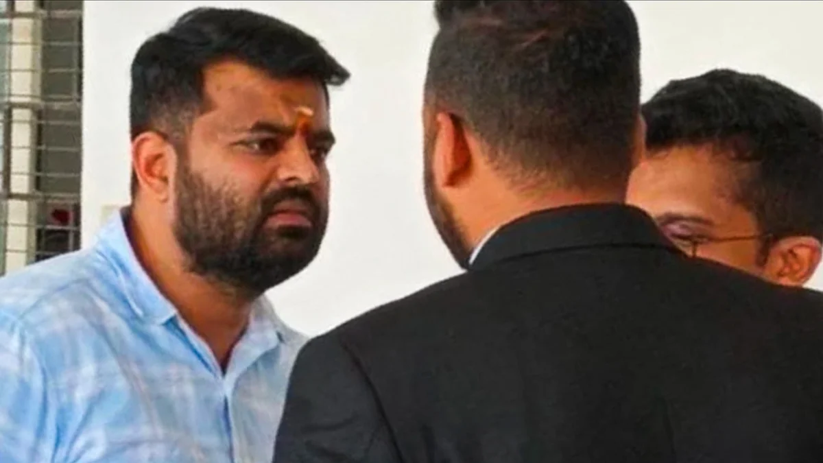 JD(S) leader and former PM H.D. Deve Gowda's grandson Prajwal Revanna (photo: PTI)