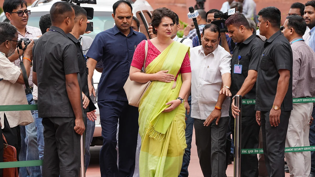 Priyanka Gandhi Vadra in New Delhi on 4 August (photo: PTI)