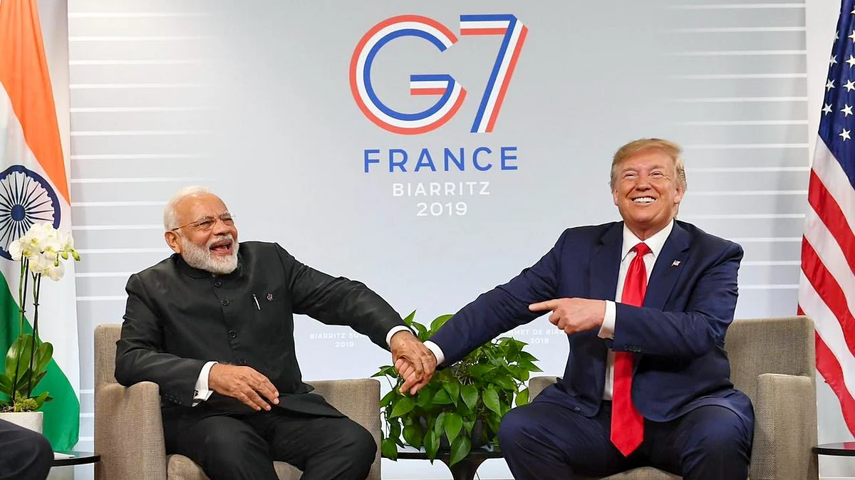 No laughing matter, the breakdown of the brotherhood between Modi and Trump (file photo)