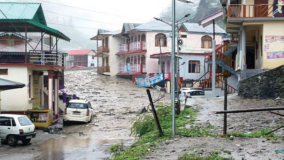 Dharali village in Uttarkashi swamped with sludge after flash floods on 5 August (photo: Getty)