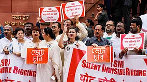 File photo of INDIA bloc MPs protesting the SIR in August 2025