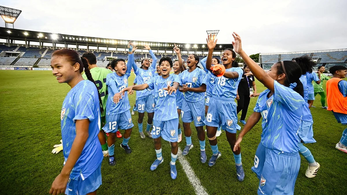 The jubilant U-20 team after qualifying for their age group AFC Asian Cup