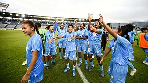 The jubilant U-20 team after qualifying for their age group AFC Asian Cup