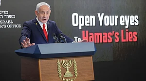 Benjamin Netanyahu speaks during a press conference in Jerusalem on 10 August