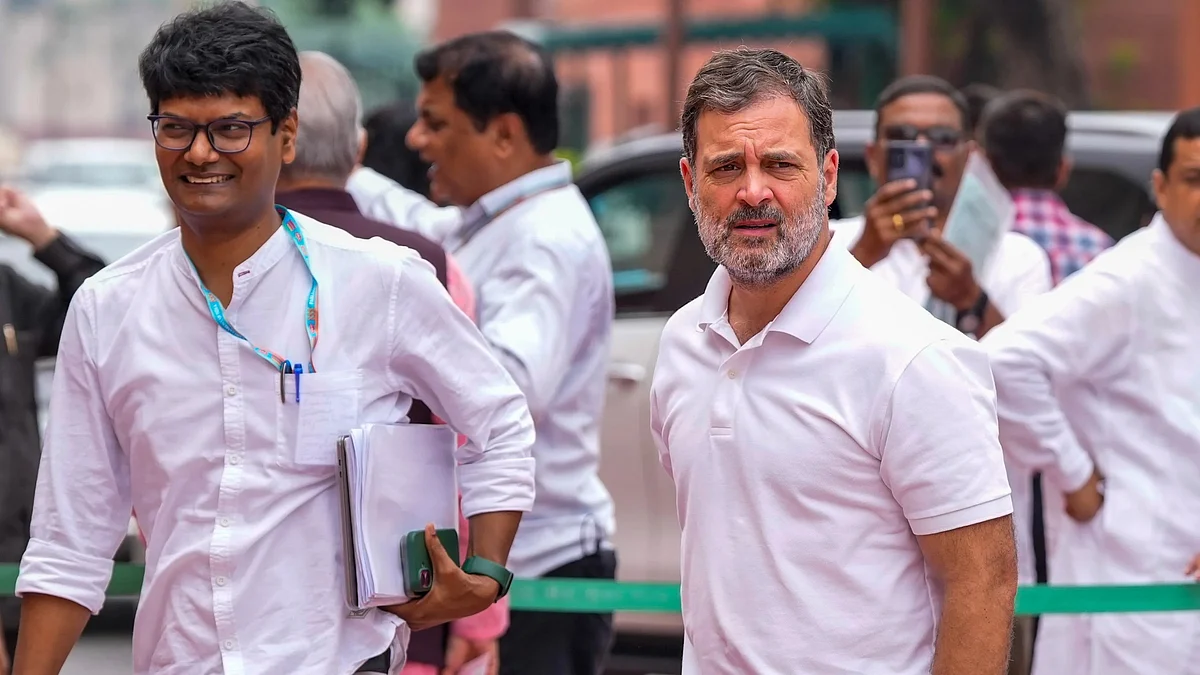 Rahul Gandhi during the monsoon session of Parliament in New Delhi on 12 August
