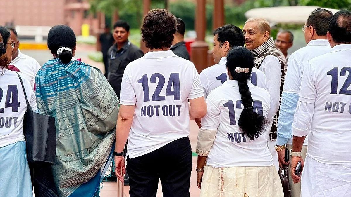 INDIA Bloc MPs and their special T-shirt