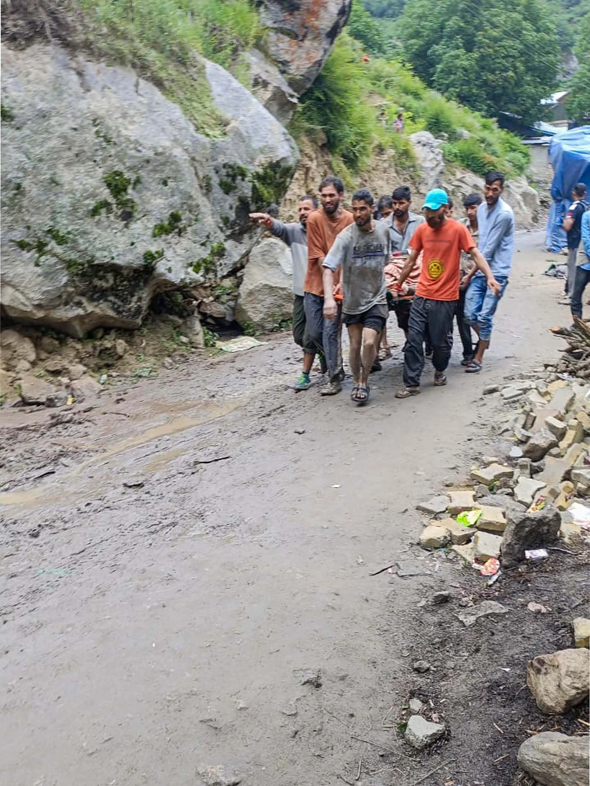 Rescue and relief operation at Chishoti village