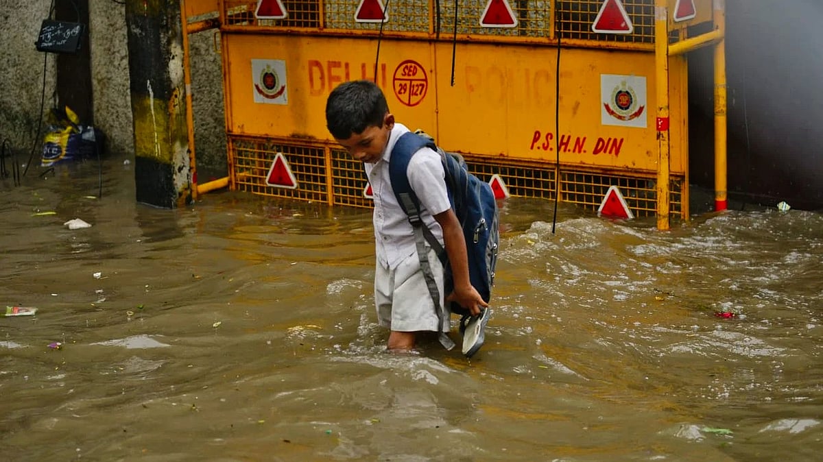 Waterlogging in Jangpura, New Delhi