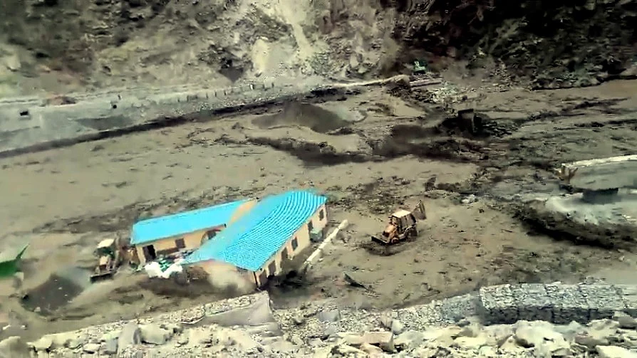 Aftermath of flash floods in Kinnaur