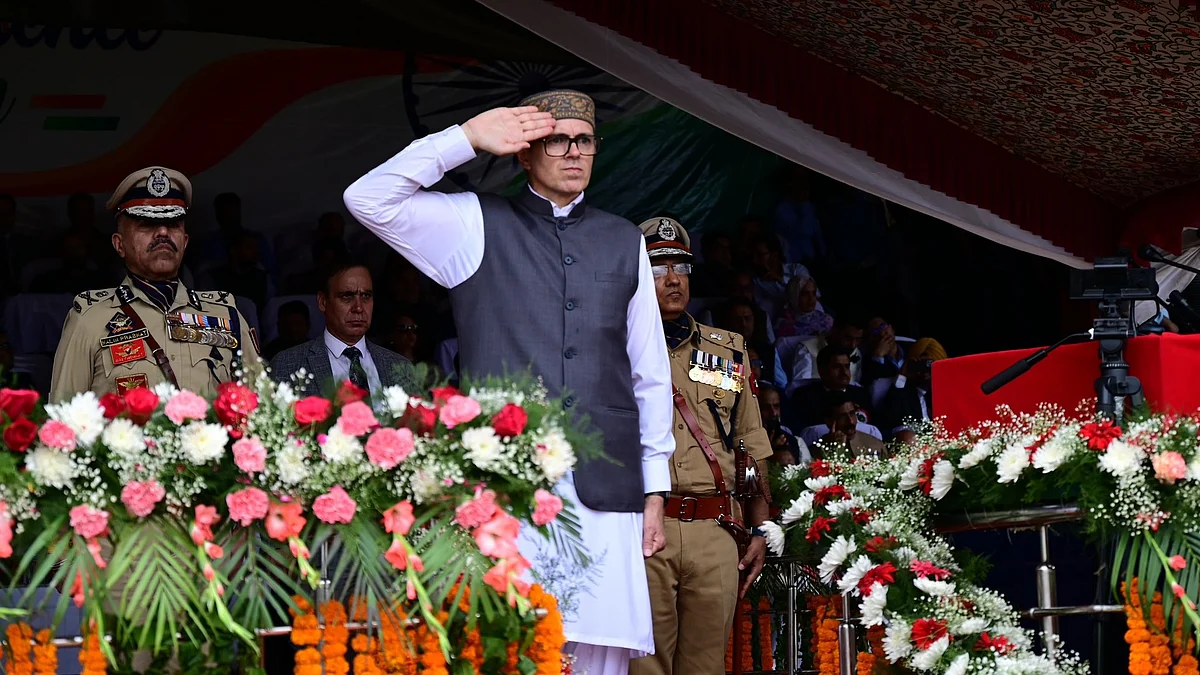 Chief minister Omar Abdullah salutes defence personnel in Jammu and Kashmir's Independence Day function 