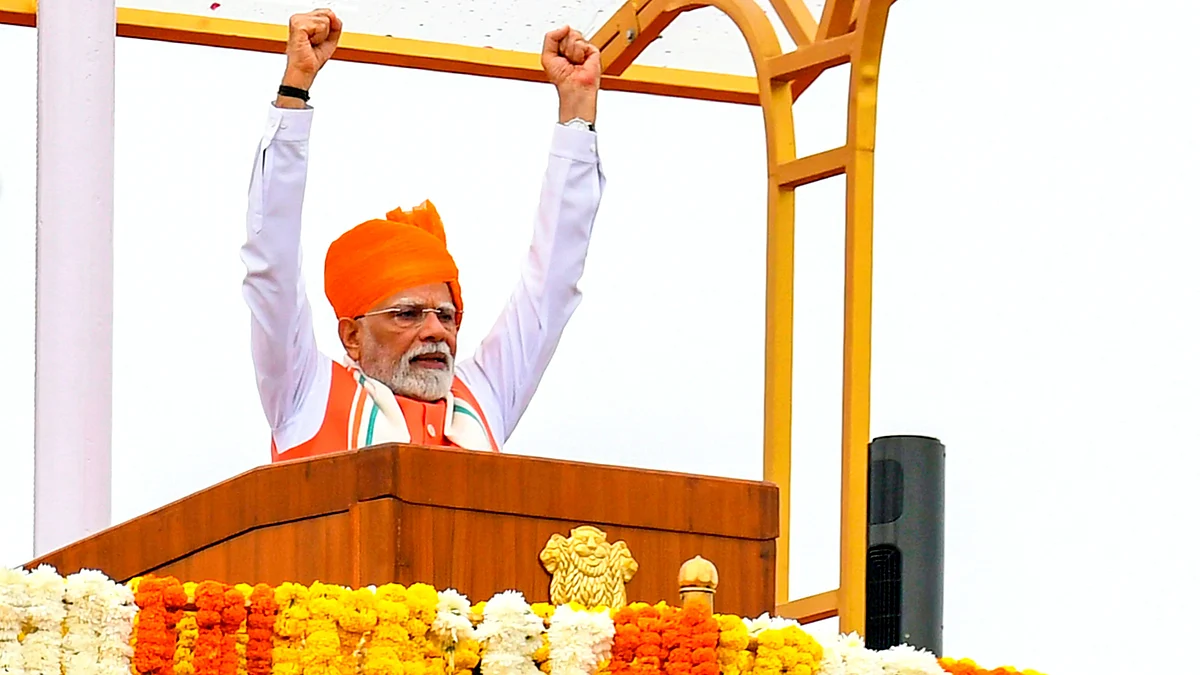 PM Narendra Modi addresses the nation from the Red Fort on India's 79th Independence Day