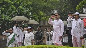 Rahul Gandhi during the Independence Day celebration in New Delhi on 15 August