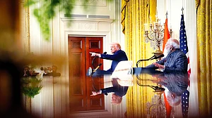 Donald Trump and Narendra Modi in the White House