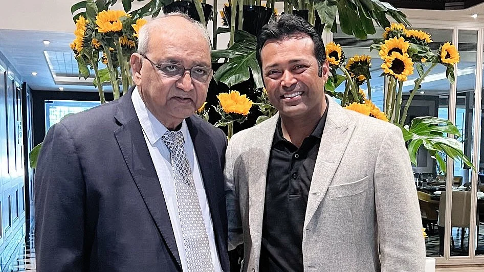 Dr Vece Paes with son Leander in 2024