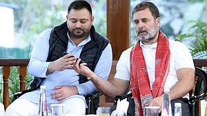 Rahul Gandhi with Tejashwi Yadav