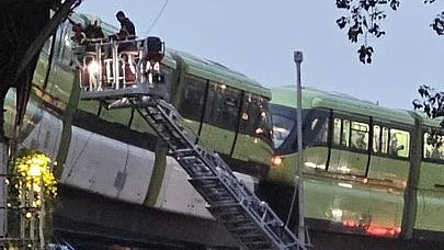 Rescue operations on to bring passengers out of the overburdened monorail that lost power