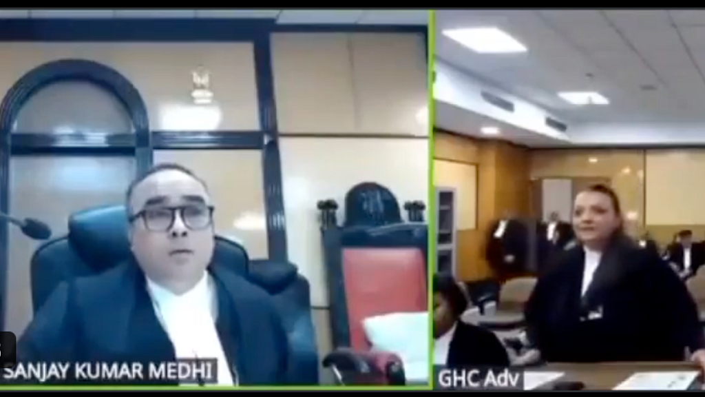 Screen grab of Gauhati HC hearing