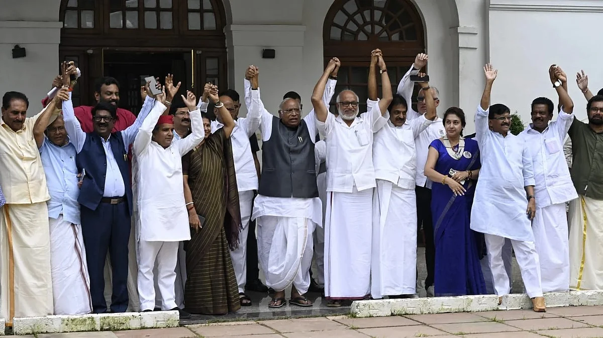 When united we stand, how many can fall? (representative image of INDIA bloc leaders)