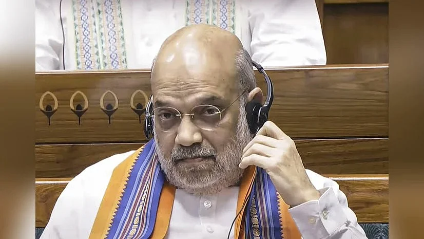 Amit Shah during the debate on the Constitution (130th) Amendment Bill in the Lok Sabha