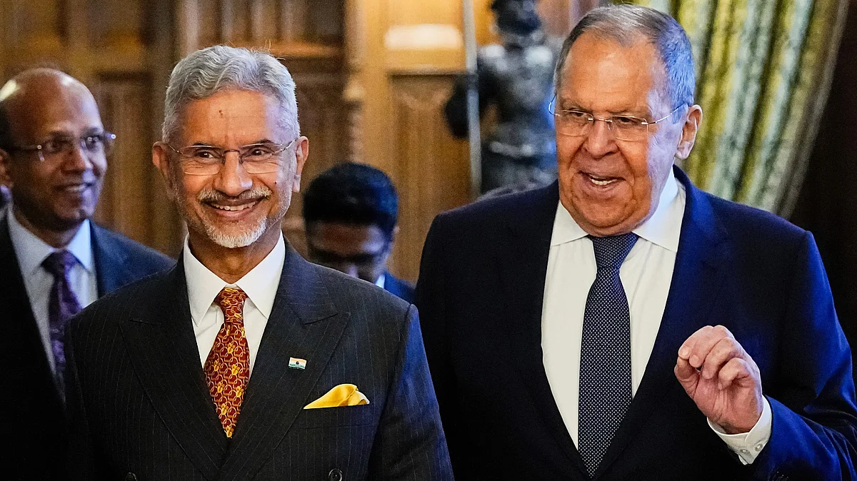 Sergey Lavrov with S. Jaishankar in Moscow, 21 Aug