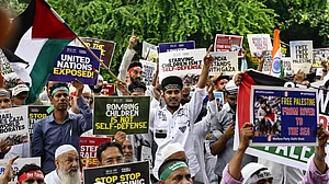 Civil society groups, social and religious bodies protest the Gaza genocide in New Delhi, 22 Aug