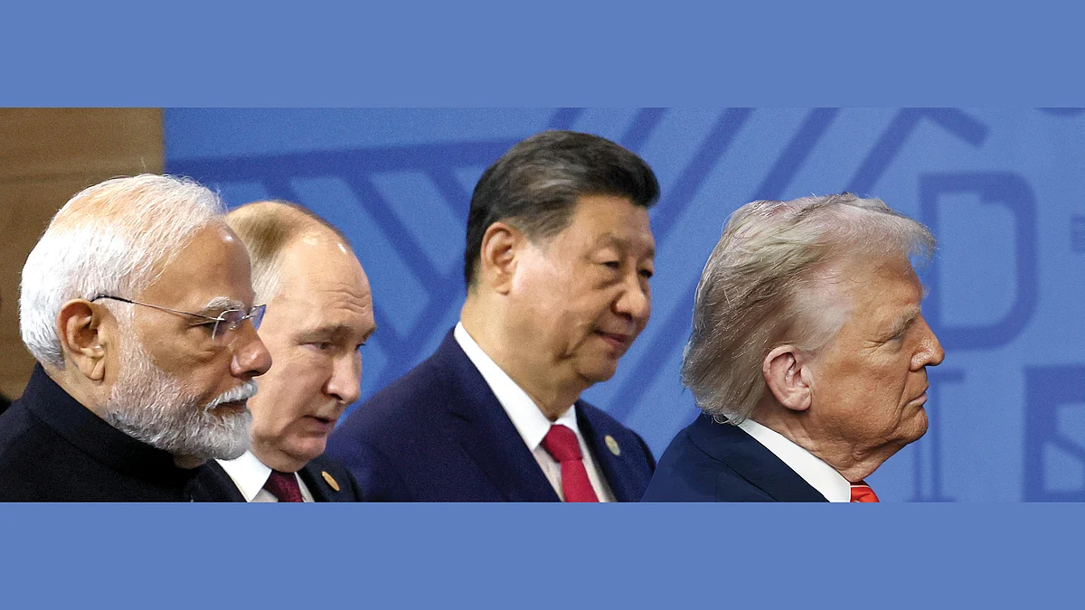 Vishwaguru ahoy! (L–R) Narendra Modi, Vladimir Putin, Xi Jinping, Donald Trump